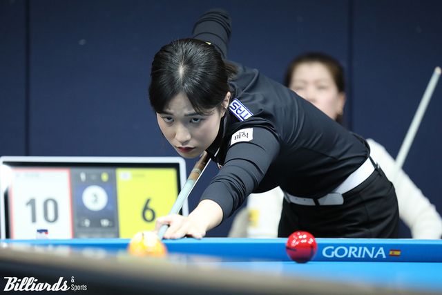 박정현(하림)이 24일 열린 휴온스 LPBA 챔피언십 16강전에서 이마리를 3-0으로 꺾고 8강에 진출했다.&nbsp; 사진=고양/이용휘 기자