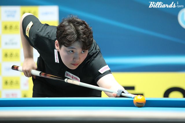 김가영(하나카드)을 16강에서 꺾은 백민주(크라운해태)가 8강에서 임경진(하이원리조트)을 제압하고 준결승에 진출했다.&nbsp; 사진=고양/이용휘 기자