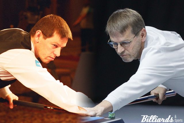 블롬달의 젊은 시절(왼쪽), 최근 앤트워프 3쿠션 당구월드컵에 출전한 블롬달(오른쪽).