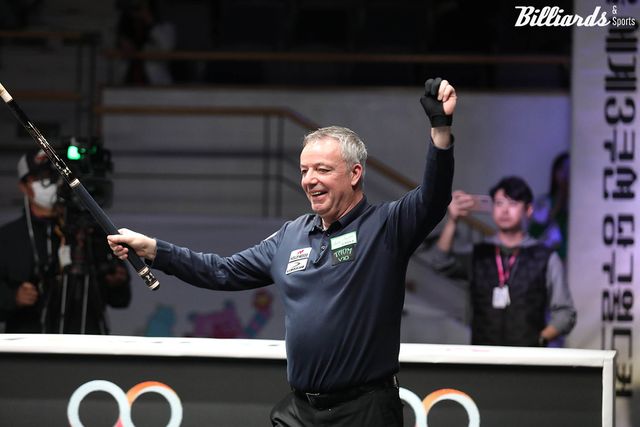 지난해 서울에서 열린 3쿠션 당구월드컵에서 우승한 딕 야스퍼스(네덜란드).