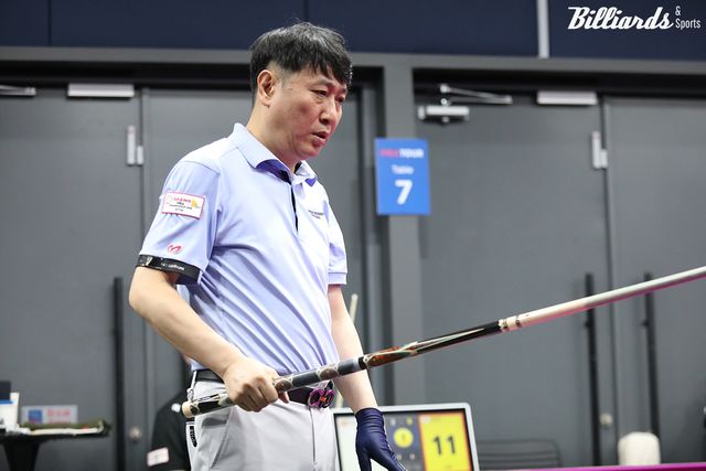 32강에서 애버리지 3.462의 맹타를 휘두르며 3차 투어 우승자 모리 유스케(에스와이)를 꺾은 신남호.