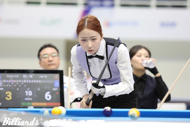 준결승에서 임윤미와 대결 중인 김혜림.