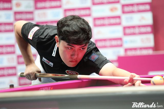 김준태(하림)가 5차 투어 64강전에서 세미 사이그너(웰컴저축은행)를 박빙의 승부 끝에 제압하며 32강에 진출했다.&nbsp; 사진=고양/이용휘 기자