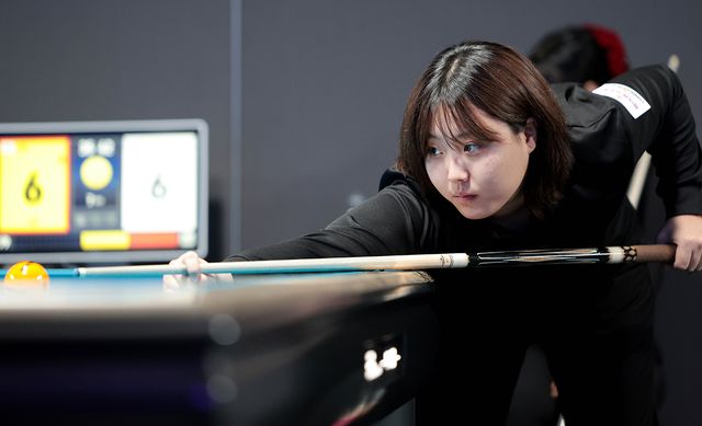 뱅크 샷 6개를 성공시키며 애버리지 0.909의 활약을 펼친 김별.