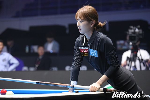 이번 광주 세계3쿠션당구월드컵에서 첫 월드컵 무대에 선 최봄이.