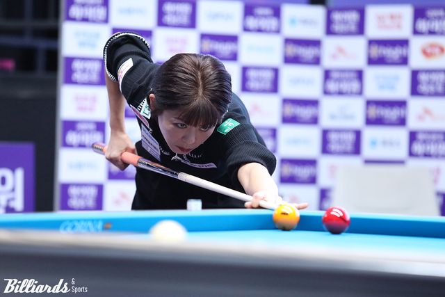 김가영(하나카드)이 7차 투어 하이원리조트 LPBA 챔피언십 64강전에서 김효주를 꺾고 32강에 진출했다.&nbsp; 사진=정선/이용휘 기자