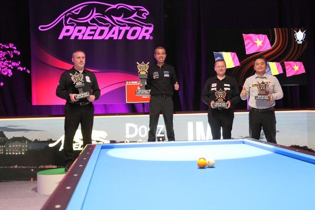 이번 대회 입상자들. 왼쪽부터 준우승 쿠드롱, 우승 쩐뀌엣찌엔, 공동 3위 멕스 쩐타인룩.