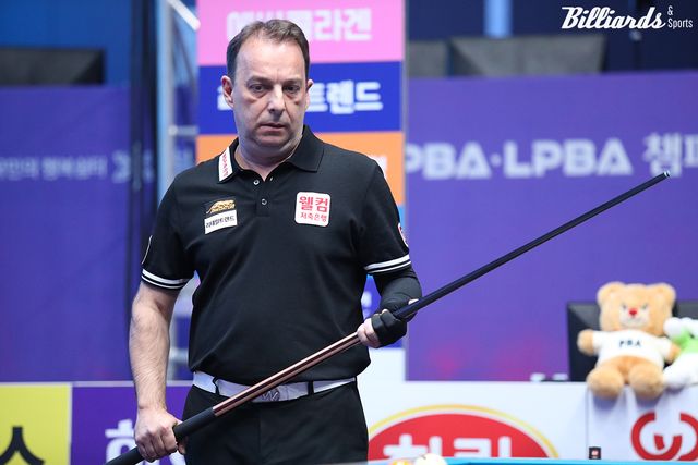 다니엘 산체스(웰컴저축은행)가 8차 투어 128강전을 무난히 승리하며 64강에 진출했다.&nbsp; 사진=고양/김민영 기자, 빌리어즈앤스포츠 DB