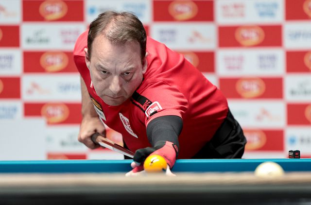 다니엘 산체스(웰컴저축은행)가 외국 선수 중 유일하게 8강에 살아남아 정규투어 2회 연속 우승과 3회 연속 준결승 진출에 도전한다.&nbsp; 사진=PBA 제공