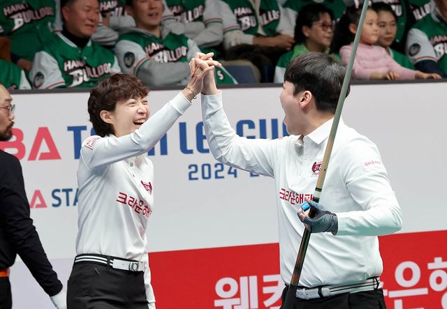 크라운해태의 임정숙과 백민주.