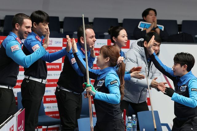 4일차 대결 후 5라운드 1위를 탈환한 휴온스. 사진=PBA