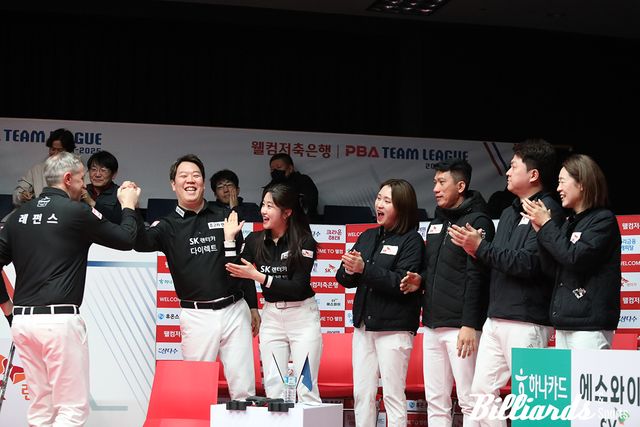 SK렌터카가 PBA 팀리그 5라운드 7일차에 하이원리조트를 꺾고 정규리그 1위를 확정했다. 사진=고양/이용휘 기자