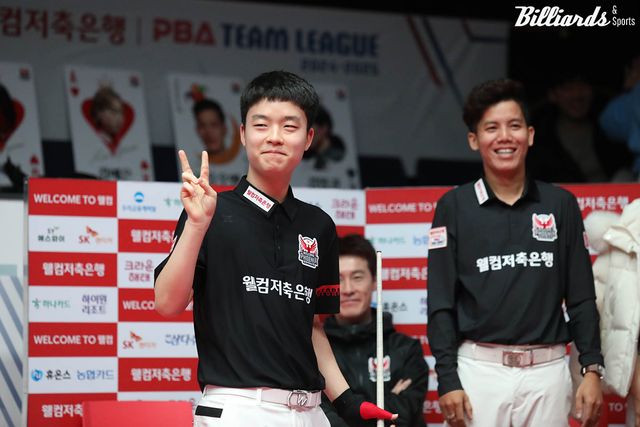 '최연소 PBA 우승자' 김영원(18)이 웰컴저축은행 대체선수로 '프로당구 팀리그 포스트시즌'을 밟게 됐다. &nbsp;사진=고양/이용휘 기자