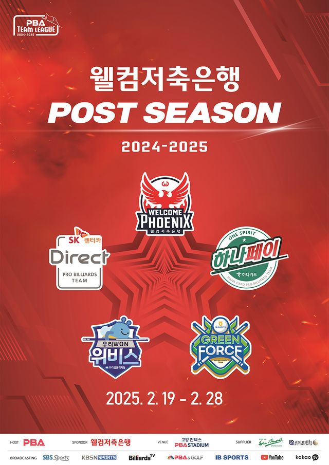 웰컴저축은행 PBA 팀리그 2024-2025 포스트시즌 포스터.