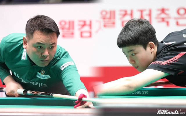 '슈퍼맨' 조재호(NH농협카드)와 '최연소 우승자' 김영원(웰컴저축은행)이 PBA 팀리그 포스트시즌 와일드카드 1차전에서 격돌한다.&nbsp; 사진=이용휘 기자