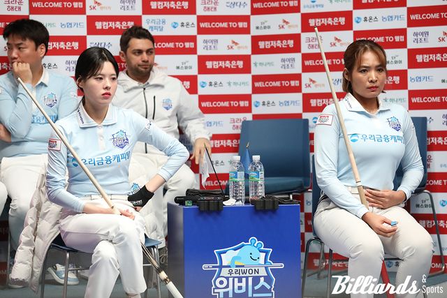 2세트에 출전한 서한솔과 스롱 피아비(우리금융캐피탈)