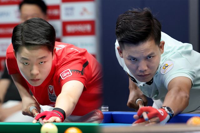 웰컴저축은행의 대체 선수로 5라운드에 투입된 김영원과 응우옌프엉린.