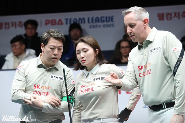 SK렌터카의 승리를 합작한 강동궁과 강지은, 에디 레펀스(벨기에).