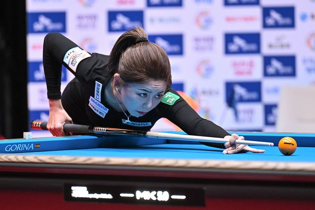 김가영(하나카드)이 두 경기 만에 조별리그를 통과하고, 38경기 연속 승리와 함께 5번째 월드챔피언십 16강 진출을 달성했다.&nbsp; 사진=PBA 제공