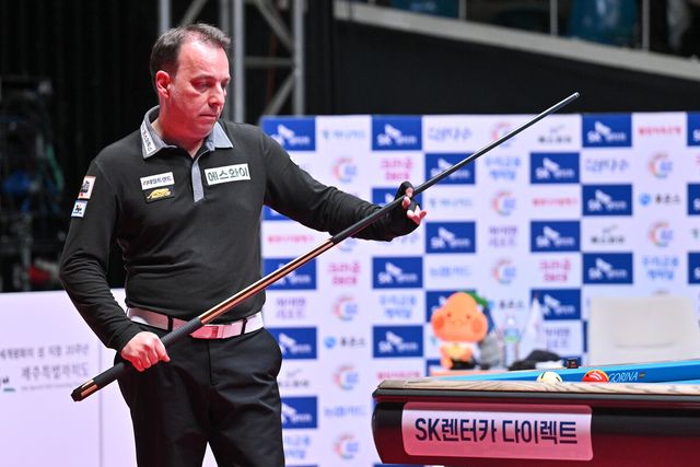 월드챔피언십에 처음 출전한 다니엘 산체스(에스와이)가 조별리그 D조에서 1승 2패로 3위에 머무르며 탈락의 고배를 마셨다.&nbsp; 사진=PBA 제공&nbsp;