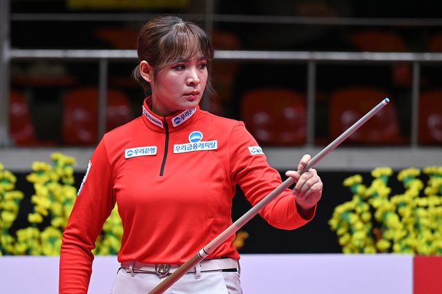 여자 프로당구 월드챔피언십 32강 조별리그 마지막 경기가 13일 오후 3시에 시작한다. 사진은 이날 D조에서 16강 진출에 도전하는 스롱 피아비(우리금융캐피탈).&nbsp; 사진=PBA 제공