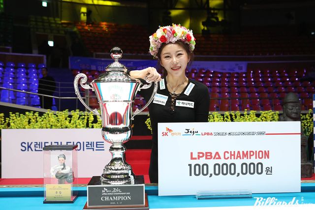김가영(하나카드)의 우승 행진이 7회 연속 우승과 통산 14승, 월드챔피언십 2연패 및 3회 우승으로 이어졌다.&nbsp; 사진=제주/이용휘 기자