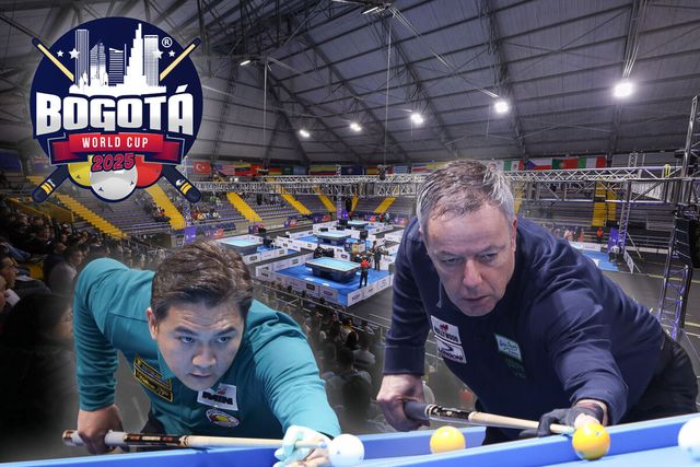 지난 시즌 '시즌 챔피언' 딕 야스퍼스(네덜란드)가 올해 첫 대회인 '보고타 3쿠션 당구월드컵' 준결승에 진출하며 시즌 첫 우승타이틀을 정조준했다.&nbsp; 사진=빌리어즈앤스포츠 그래픽, SOOP 제공