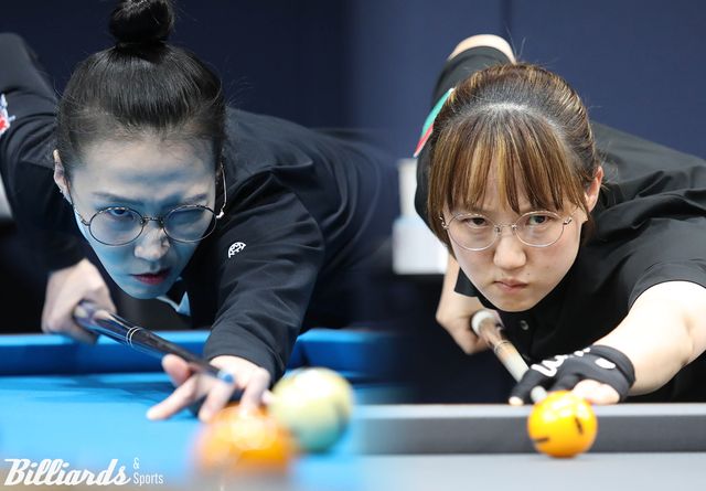 트라이아웃에서 선발돼 LPBA 실력자로 발돋움한 김다희(왼쪽)와 장혜리(오른쪽).&nbsp; 사진=이용휘 기자&nbsp;