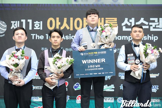 제11회 아시아캐롬선수권대회에서 베트남 선수들의 견제를 뚫고 우승을 차지한 조명우.