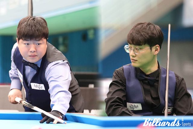 올해 첫 전국당구대회 복식전 우승을 차지한 조명우와 윤도영. 사진=빌리어즈앤스포츠 DB
