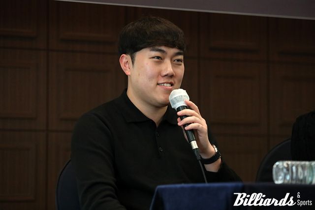 2025-26시즌 PBA 드래프트에서 PBA에 임하는 각오를 전하고 있는 김준태.