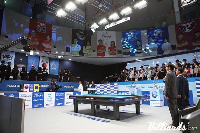 프로당구 시즌 개막전 '우리금융캐피탈 PBA-LPBA 챔피언십 2025'의 개막식이 오늘(17일) 오후 12시 30분에 열렸다. 사진=고양/이용휘 기자