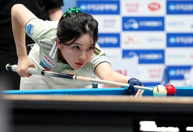 LPBA 32강전에서 전애린을 꺾고 16강에 진출한 정수빈.