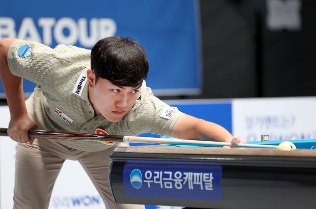 김준태가 개막전 첫 경기를 승부치기에서 패배하며 프로당구 첫 도전을 마쳤다. 사진=PBA 제공