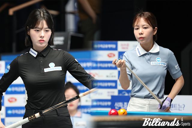 나란히 16강에 진출한 우리금융캐피탈의 서하솔과 김민영. 사진=고양/이용휘 기자