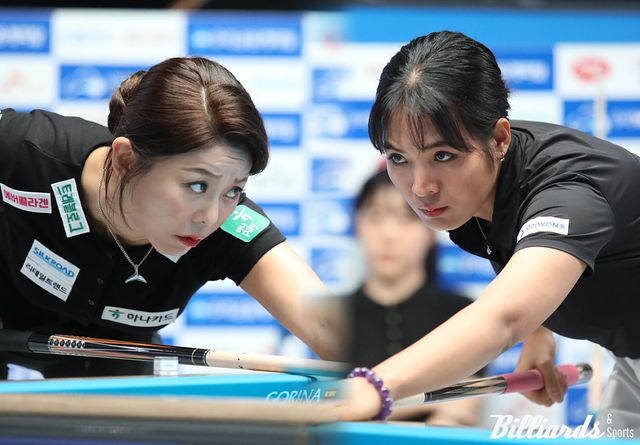 김가영(왼쪽)과 스롱 피아비(오른쪽)가 19일 오후 3시 30분에 시작하는 개막전 여자부 16강전에 나란히 출격한다.&nbsp; 사진=고양/이용휘 기자