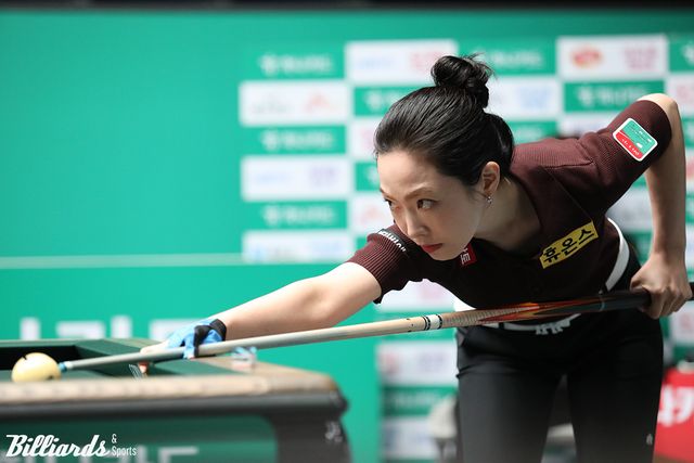 개막전에서 준우승을 차지한 차유람(휴온스)이 2차 투어 하나카드 LPBA 챔피언십 64강 첫 경기에서 탈락했다.&nbsp; 사진=고양/이용휘 기자