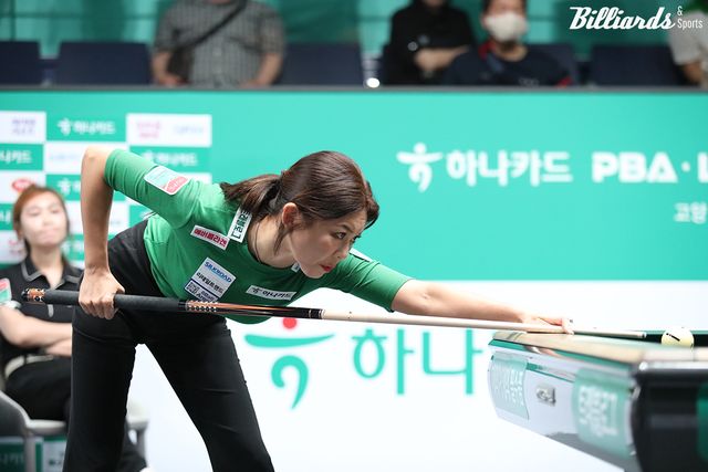 김가영은 애버리지 1.100의 공격력을 앞세워 세트스코어 3-0의 승리를 거뒀다.