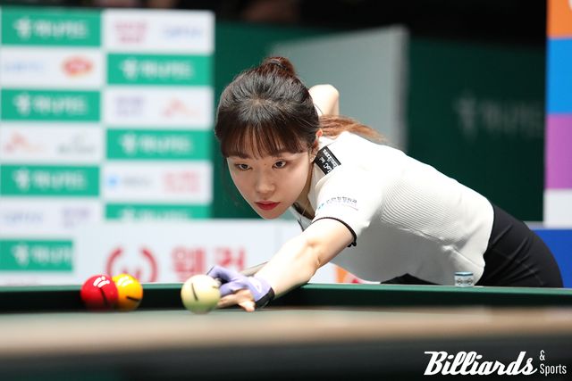 프로당구 LPBA 투어 첫 결승에 진출한 김보라. 사진=고양/이용휘 기자