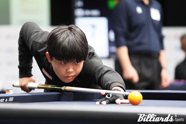 김현우가 남원전국당구선수권대회 16강에서 김행직을 꺾고 8강에 올랐다. 사진=이용휘 기자