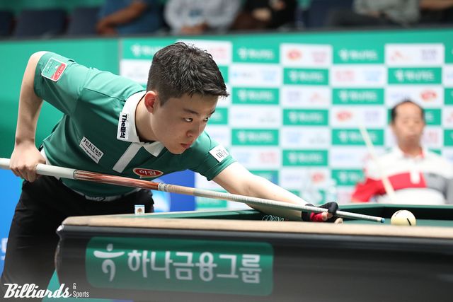 김영원(하림)이 2일 열린 하나카드 PBA 챔피언십 128강전에서 김정규에게 1-3으로 패해 탈락했다.&nbsp; 사진=고양/이용휘 기자