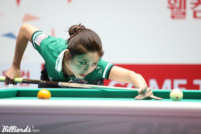 이번 경기 4세트를 승리한 김가영은 승리를 확정할 수 있는 6세트 승부에서 김예은에게 패했다.