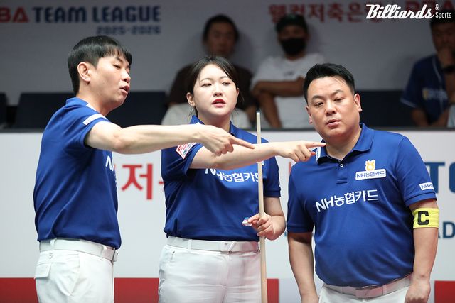 NH농협카드의 김현우1, 김민아, 리더 조재호(왼쪽부터).