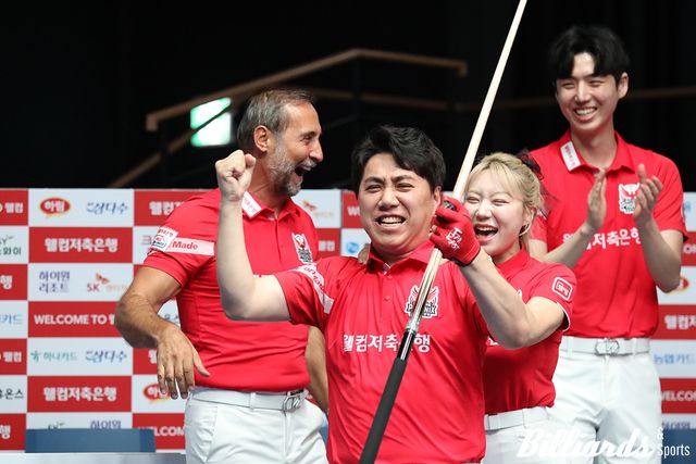 김종원(웰컴저축은행)이 7세트 해결사로 나서 임성균(하이원리조트)을 꺾고 세트스코어 4-3의 승리를 완성했다. 사진=이용휘 기자