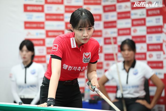 2세트에서 활약한 웰컴저축은행 최혜미.&nbsp;&nbsp;사진=고양/이용휘 기자