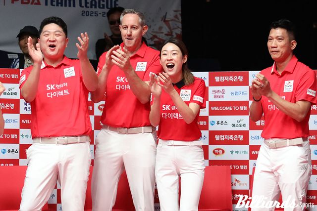 환호하는 SK렌터카 다이렉트의 조건휘, 에디 레펀스, 히다 오리에, 응오딘나이. 사진=고양/이용휘 기자