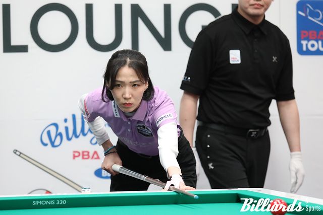 6세트에 강지은(SK렌터카)를 꺾고 승리를 확정 지은 김다희(하이원리조트)