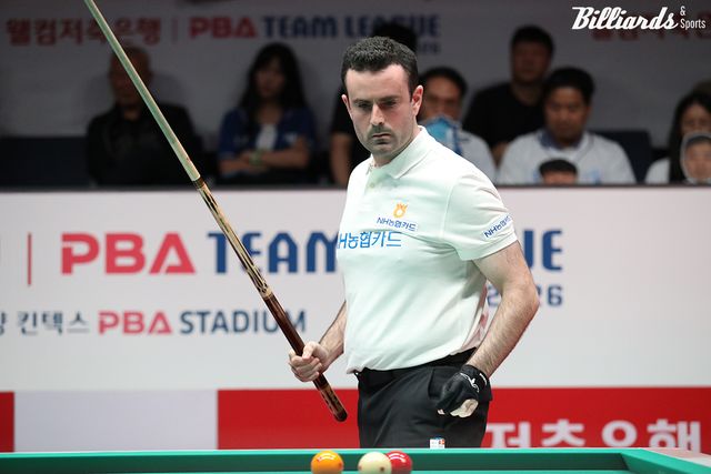 5세트 남자단식을 승리하고 3-2로 역전한 안토니오 몬테스(NH농협카드).