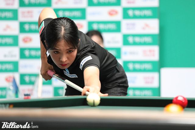 스롱 피아비(우리금융캐피탈)가 2일 열린 하나카드 LPBA 챔피언십 16강전에서 사카이 아야코(하나카드)를 3-0으로 꺾고 8강에 진출했다.&nbsp; 사진=고양/이용휘 기자