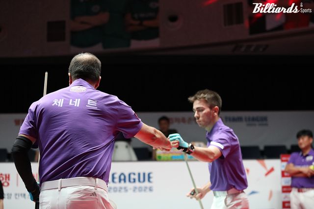 하이원리조트가 프로당구 PBA 팀리그 1라운드 마지막 날 첫 우승과 6연승, 천적 격파 등 세 마리 토끼를 잡을 수 있을까.&nbsp; 사진=고양/이용휘 기자